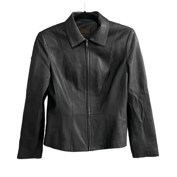 Danier Jackets & Blazers - DANIER Leather Zip Front Long Sleeve Moto Jacket Black XS